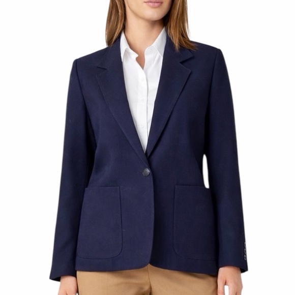 American Vintage Jackets & Blazers - Vintage Accent Navy Wool Blazer Women’s Size 14 Made USA ILGWU Tailored Jacket